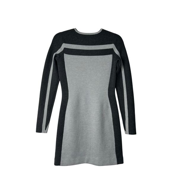 Athleta Boreal Sweater Dress Size XXS Grey Colorblock Wool Blend Fitted Bodycon - Picture 4 of 10